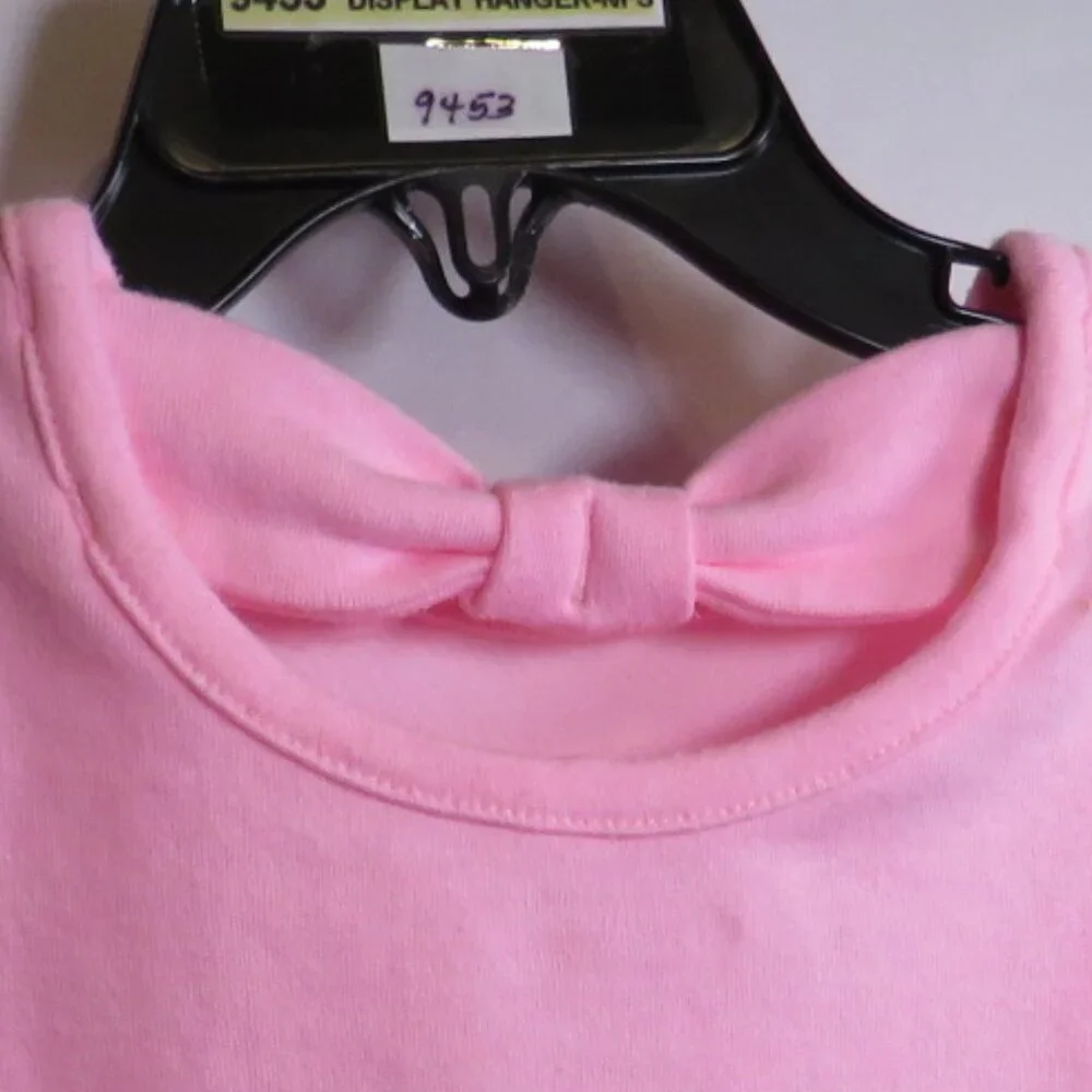 Baby Pink Owl with bow on back bodysuit 3-6mts 100% cotton